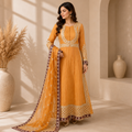 Golden Tilla Embroidered Masoori Maxi