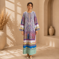 Printed Embroidered kaftan 1 pcs