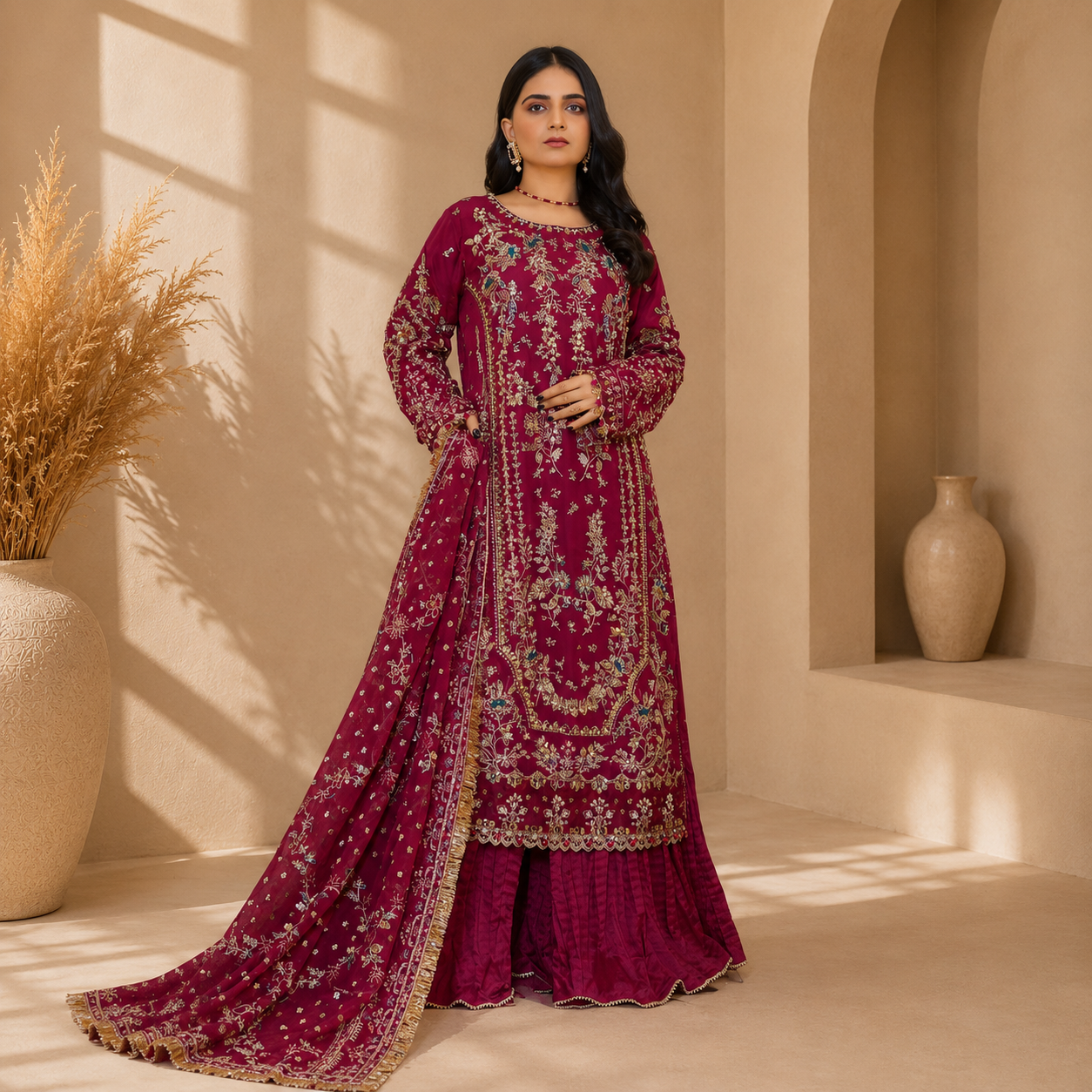 Embroidered 3-Piece Suit